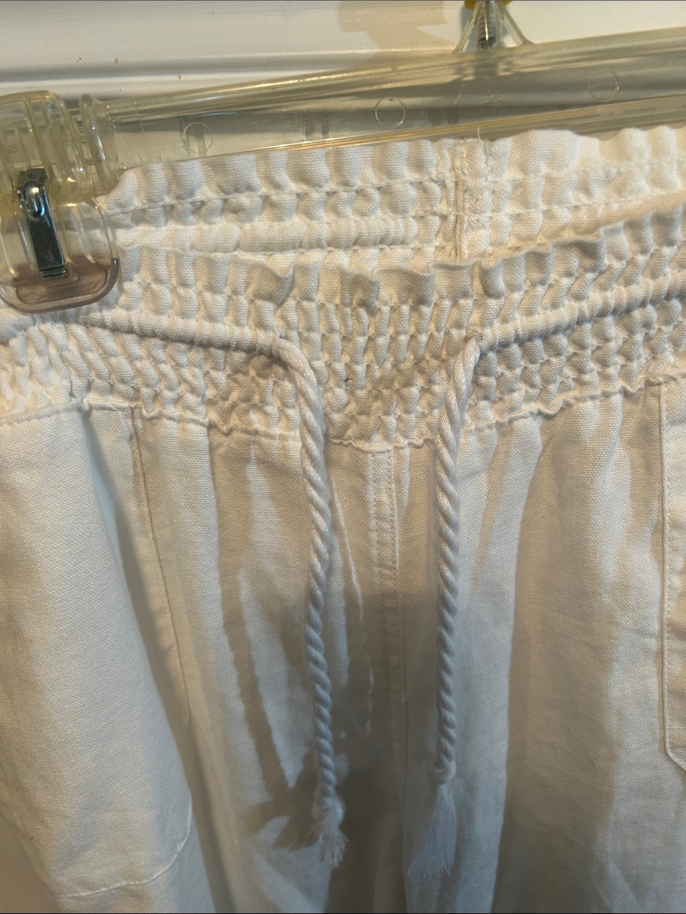 Women's White Drawstring pants